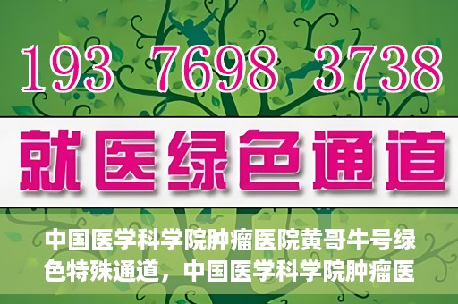中国医学科学院肿瘤医院黄哥牛号绿色特殊通道，中国医学科学院肿瘤医院黄哥牛号，绿色特殊通道开启健康之门