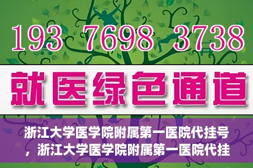 浙江大学医学院附属第一医院代挂号，浙江大学医学院附属第一医院代挂号服务详解