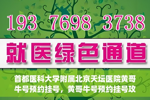 首都医科大学附属北京天坛医院黄哥牛号预约挂号，黄哥牛号预约挂号攻略，北京天坛医院就医指南