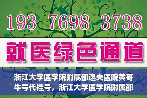 浙江大学医学院附属邵逸夫医院黄哥牛号代挂号，浙江大学医学院附属邵逸夫医院黄哥牛号代挂号服务解析