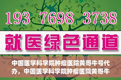 中国医学科学院肿瘤医院黄哥牛号代办，中国医学科学院肿瘤医院黄哥牛号挂号代办服务解析