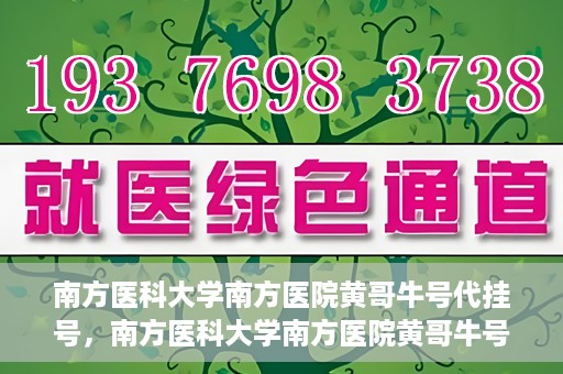 南方医科大学南方医院黄哥牛号代挂号，南方医科大学南方医院黄哥牛号挂号攻略，轻松解决代挂号问题